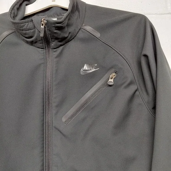 NIKE Jacket Men MEDIUM Black Full Zip Tech Interior Exterior Pocket Fleece Lined - Picture 5 of 16
